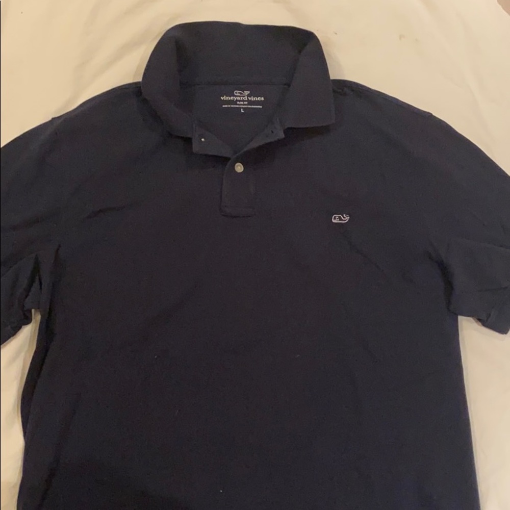 Slim fit navy polo